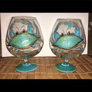 Hand painted blue crab classes